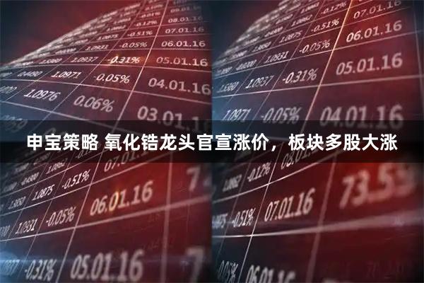 申宝策略 氧化锆龙头官宣涨价，板块多股大涨